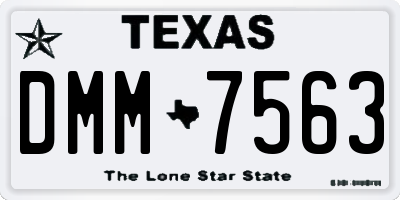 TX license plate DMM7563