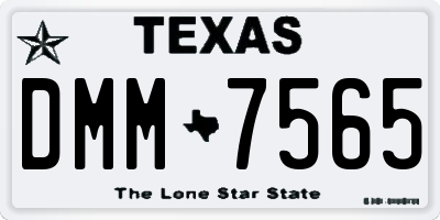 TX license plate DMM7565