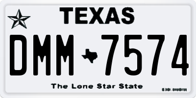 TX license plate DMM7574