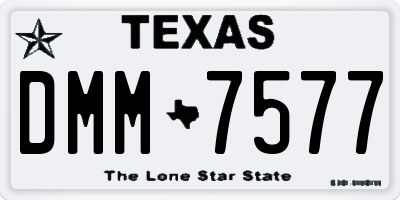 TX license plate DMM7577
