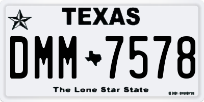 TX license plate DMM7578