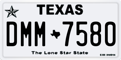 TX license plate DMM7580