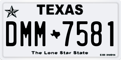 TX license plate DMM7581