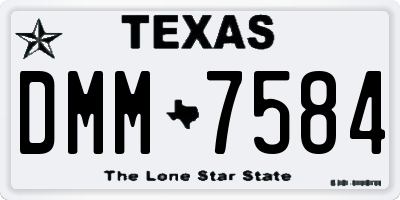 TX license plate DMM7584