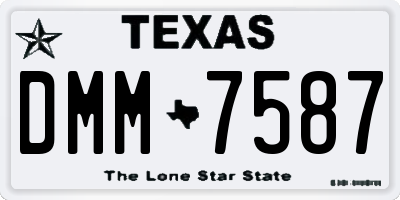 TX license plate DMM7587