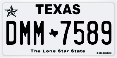 TX license plate DMM7589