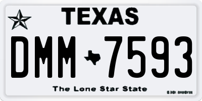 TX license plate DMM7593