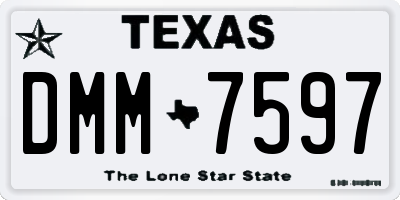 TX license plate DMM7597