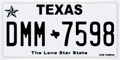 TX license plate DMM7598