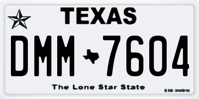 TX license plate DMM7604