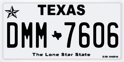 TX license plate DMM7606