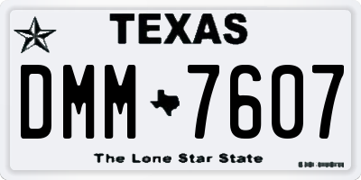 TX license plate DMM7607
