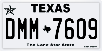 TX license plate DMM7609