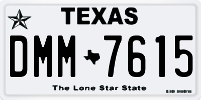 TX license plate DMM7615