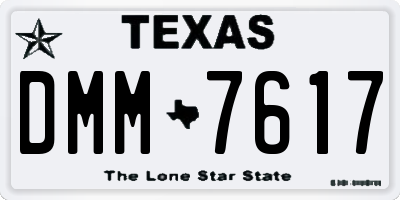 TX license plate DMM7617