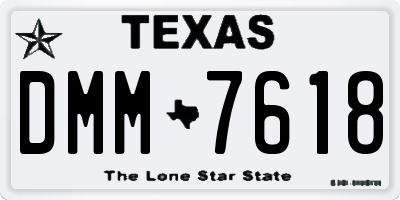 TX license plate DMM7618