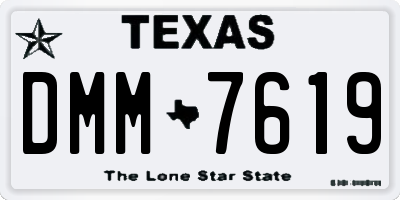 TX license plate DMM7619
