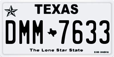 TX license plate DMM7633