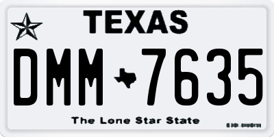 TX license plate DMM7635