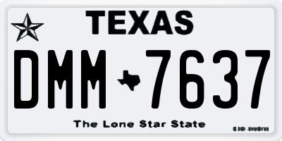 TX license plate DMM7637