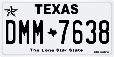 TX license plate DMM7638