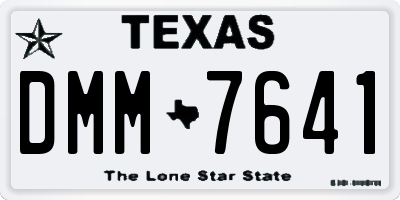 TX license plate DMM7641