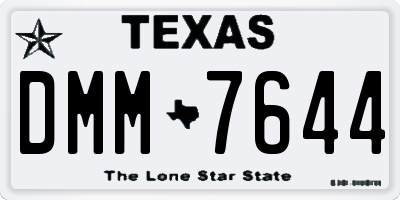 TX license plate DMM7644