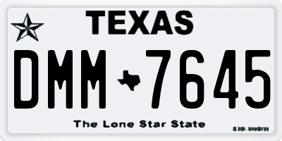 TX license plate DMM7645