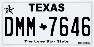 TX license plate DMM7646