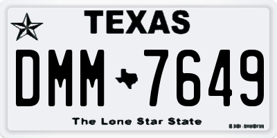 TX license plate DMM7649