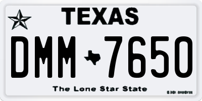 TX license plate DMM7650