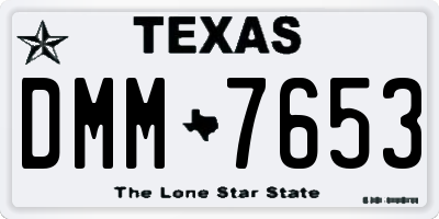 TX license plate DMM7653