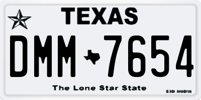 TX license plate DMM7654