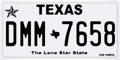 TX license plate DMM7658