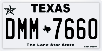 TX license plate DMM7660