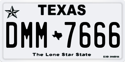 TX license plate DMM7666