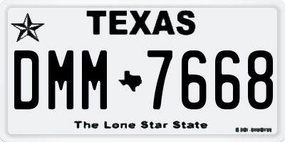 TX license plate DMM7668
