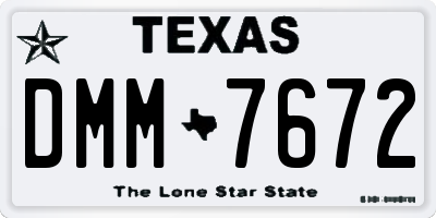 TX license plate DMM7672
