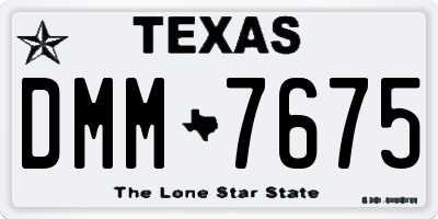 TX license plate DMM7675