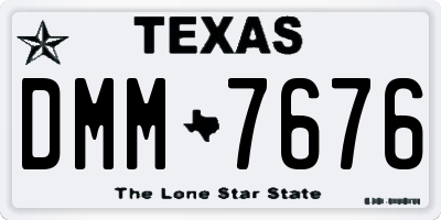 TX license plate DMM7676