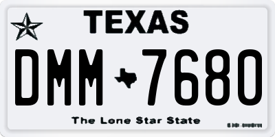 TX license plate DMM7680