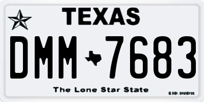 TX license plate DMM7683