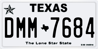 TX license plate DMM7684