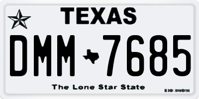 TX license plate DMM7685