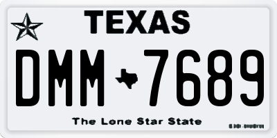 TX license plate DMM7689