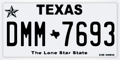 TX license plate DMM7693