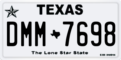TX license plate DMM7698