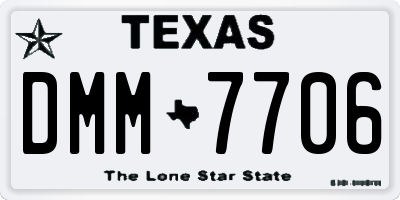 TX license plate DMM7706