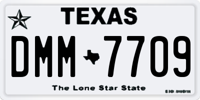 TX license plate DMM7709