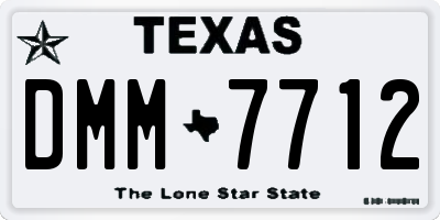 TX license plate DMM7712